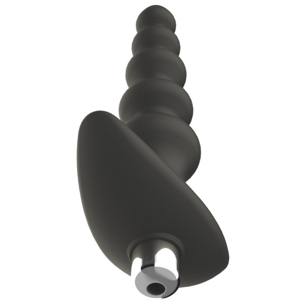 Plug anal vibrant noir en silicone 